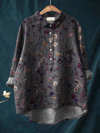 Mallory - Damen Floral Kunstdruck Freizeitshirt