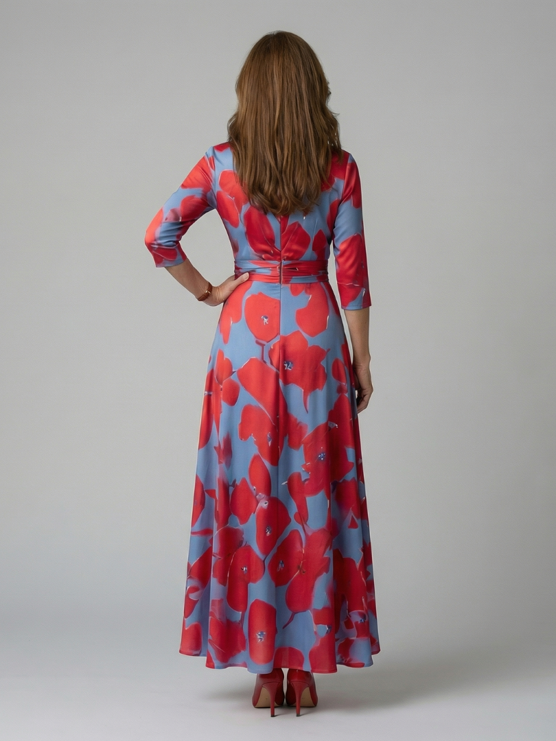 Celine - Midi-Kleid mit Wickelkragen