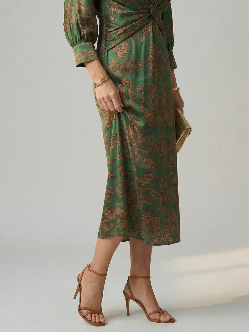 Lune - Natürliches Wickel-Midi-Kleid