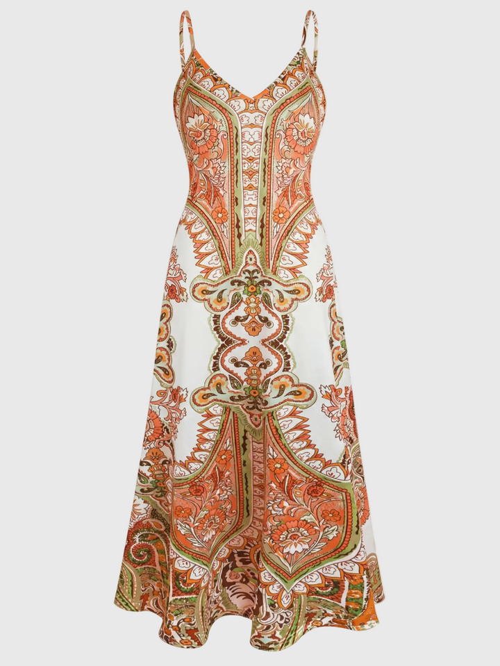 Skye - Boho Blumenmuster Ärmelloses Kleid