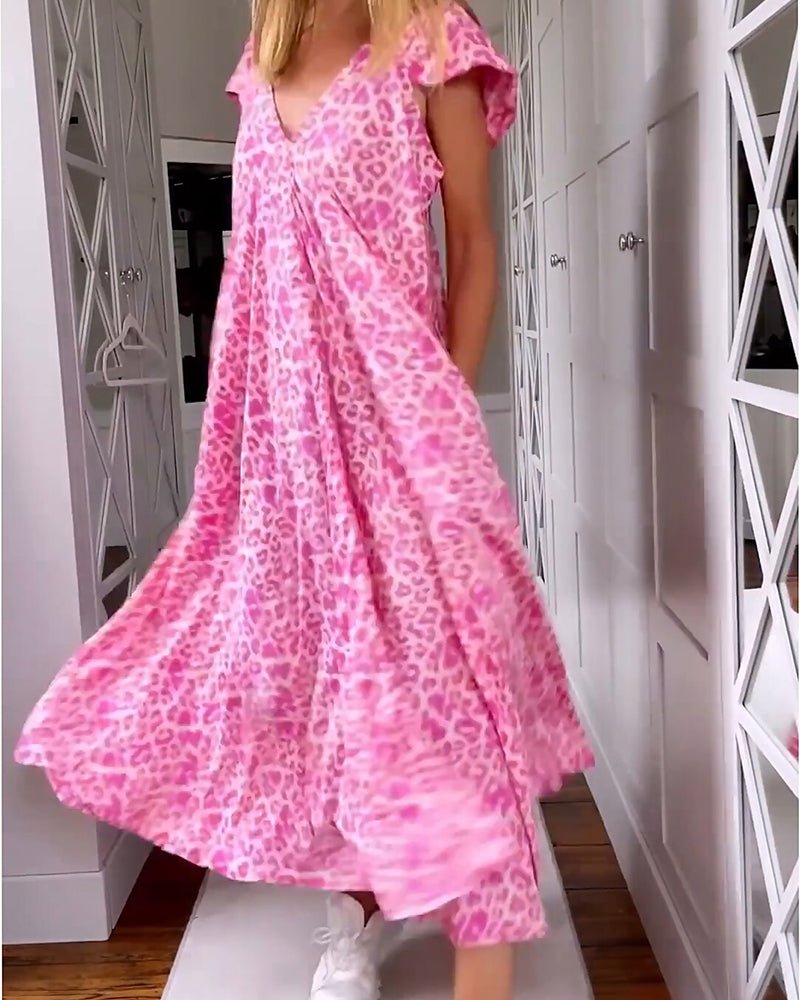 Glaiza - V-Ausschnitt Maxikleid