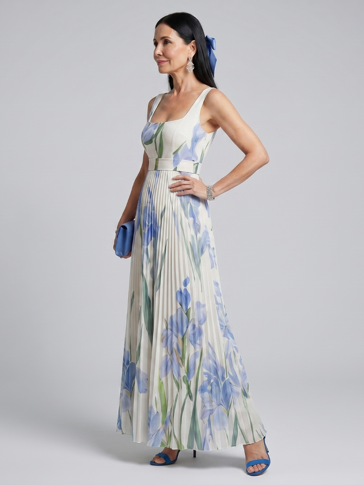 Ophelia - Ärmelloses Midi-Kleid mit quadratischem Ausschnitt