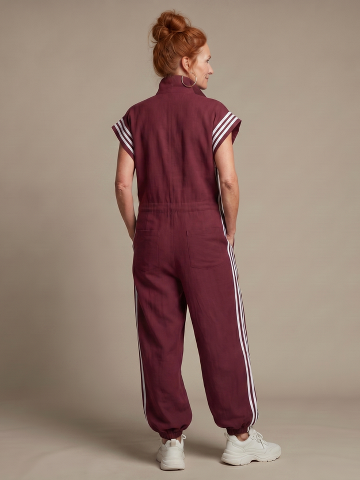 Lark - Jumpsuit mit Reissverschluss und Streifenpanel