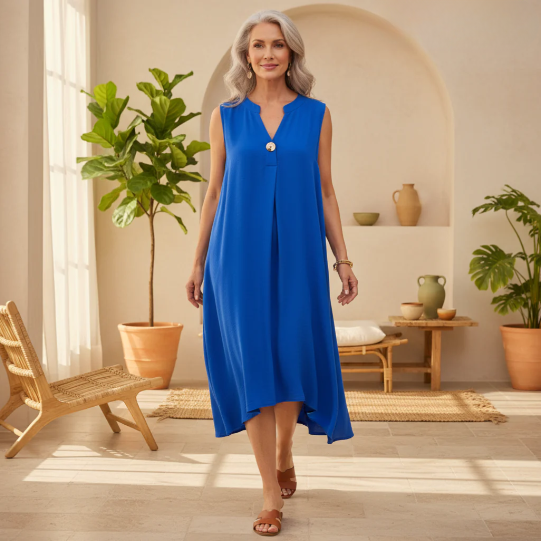 Elsie - Ärmelloses V-Ausschnitt Kleid