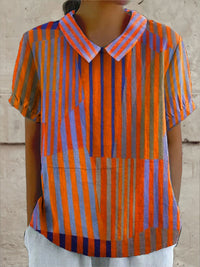 Nina - Geometrisches gestreiftes Shirt