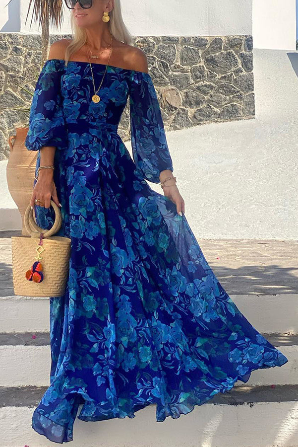 Francesca - Langes Kleid mit floralem Druck