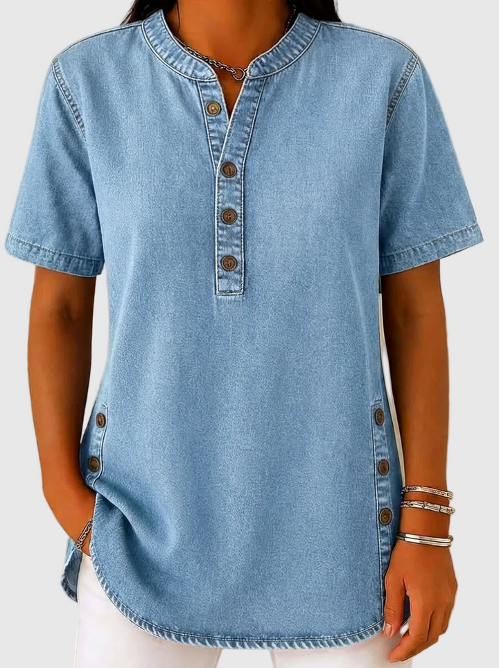 Nelle - Denim-Bluse mit lockerer Passform