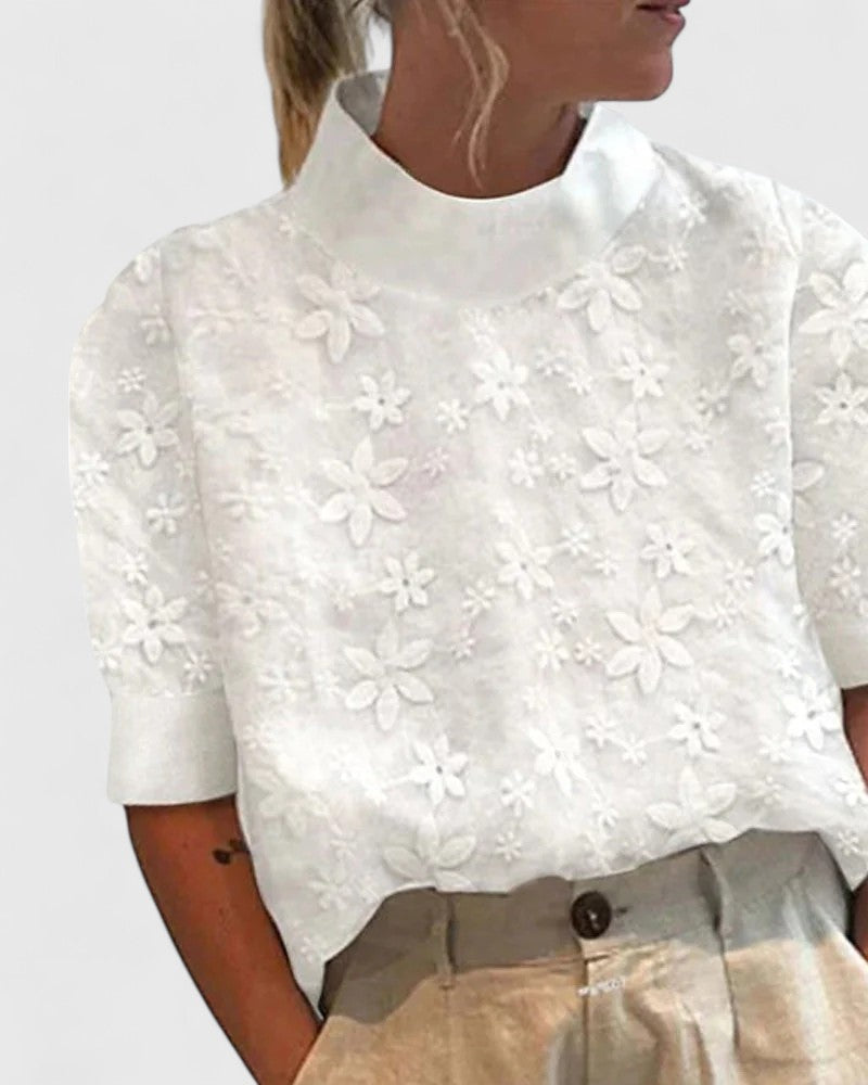 Denise - Elegante Bluse mit Stehkragen