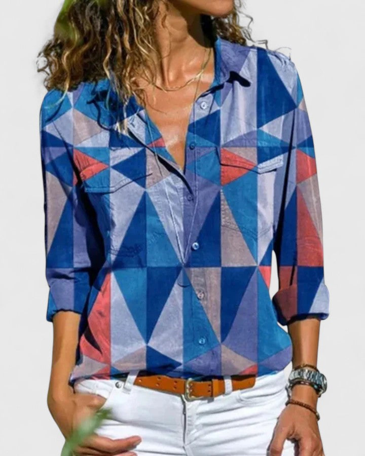 Marineblau - Elegante Bluse