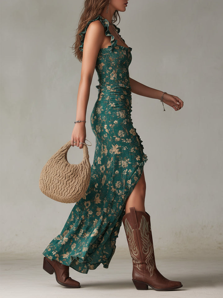 Linda - Boho-Eleganz Maxikleid mit fliessender Silhouette