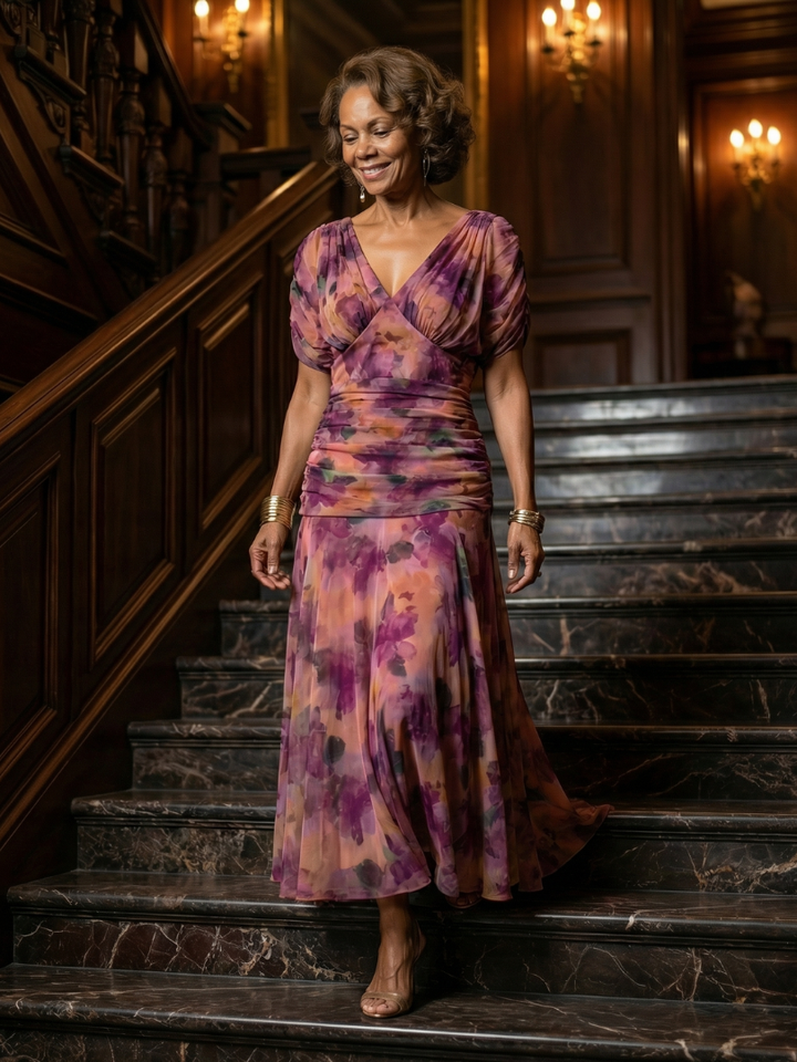 Calen - Off-Shoulder Flow Midi Kleid
