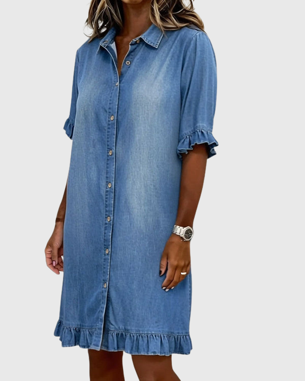 Zandrea - Bequemes Denim-Kleid mit schmeichelhaftem Schnitt