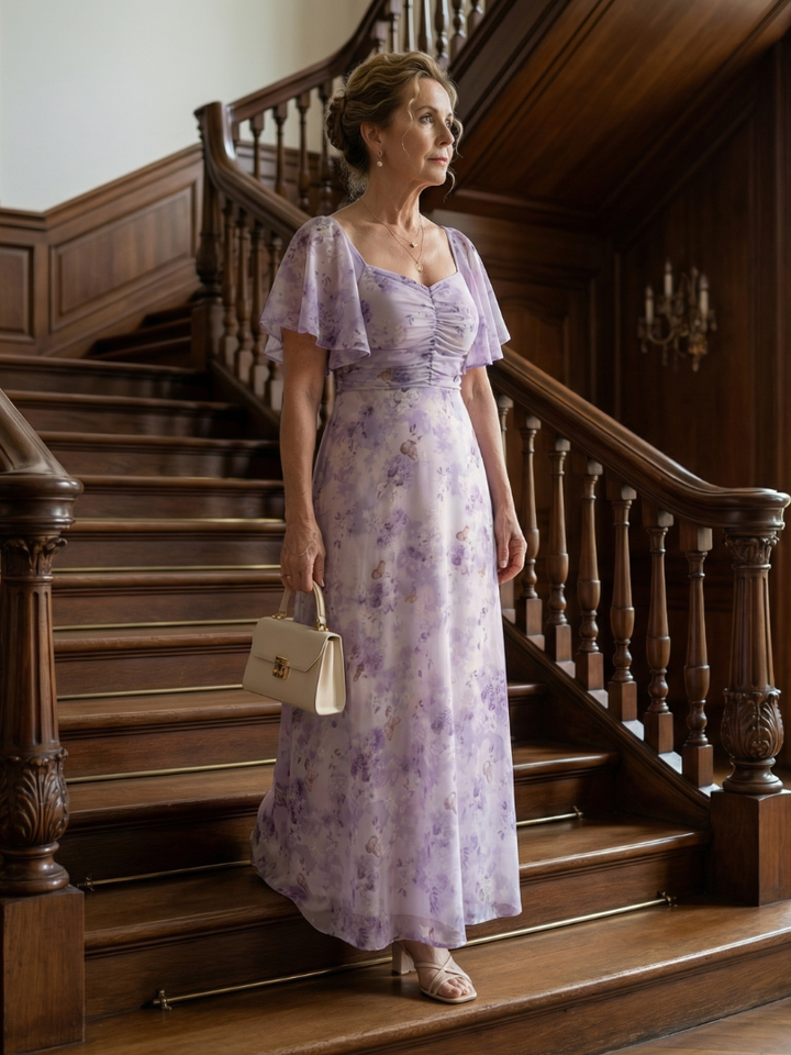 Vaelis - Midi-Kleid mit Flatterärmeln