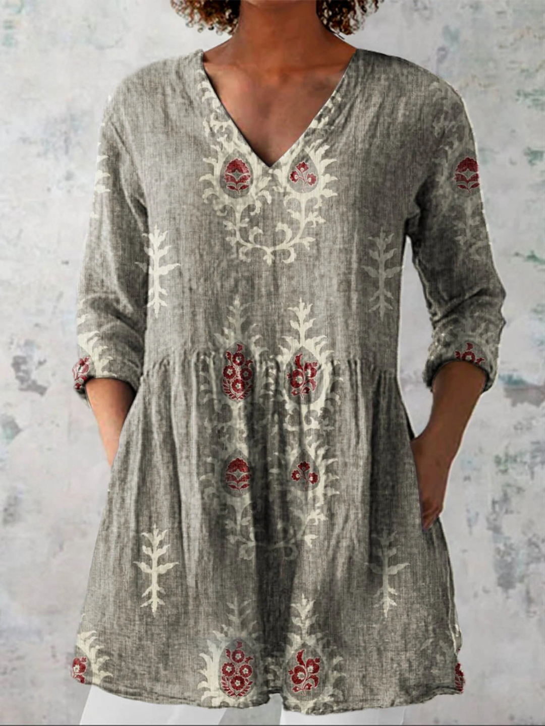 Maeve - Langarmshirt mit V-Ausschnitt