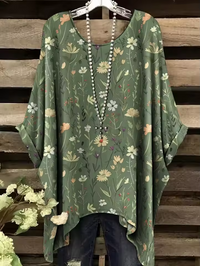 Clarice - Vintage Bohemian Floral Print Damen T-Shirt