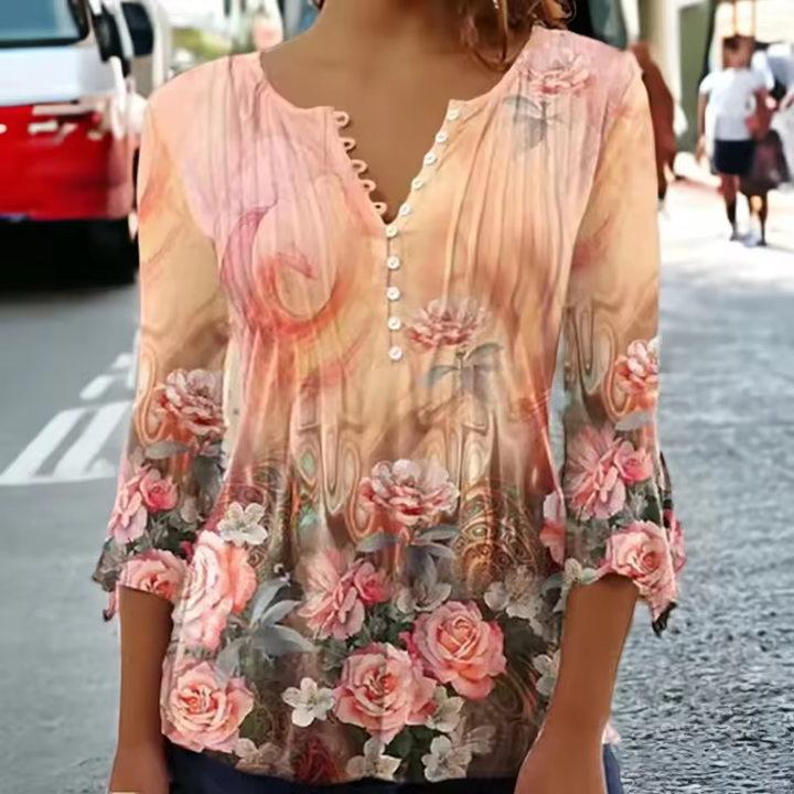 Adelle - Leichte Bluse mit floralen Details