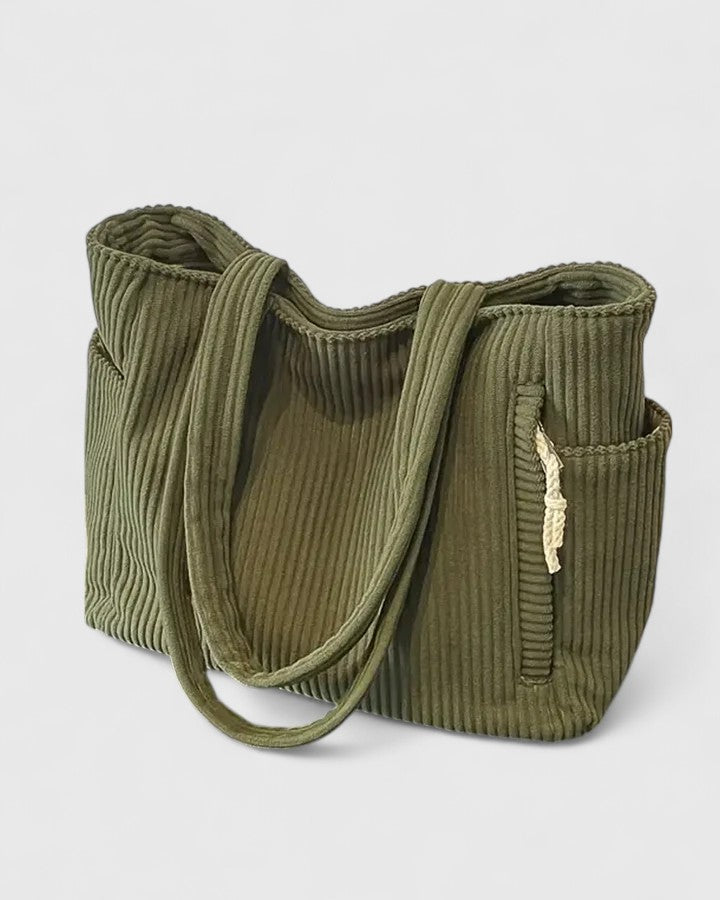 Esme - Luxuriöse gerippte Tote Bag mit Kordel-Detail