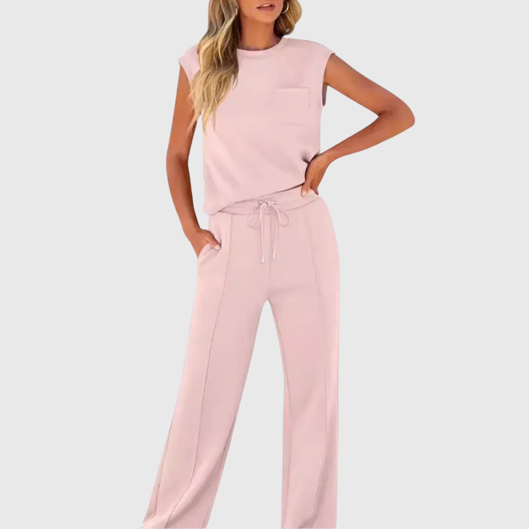 Lolly - Weiches schwarzes Lounge-Set, entspannte Passform, zweiteilig