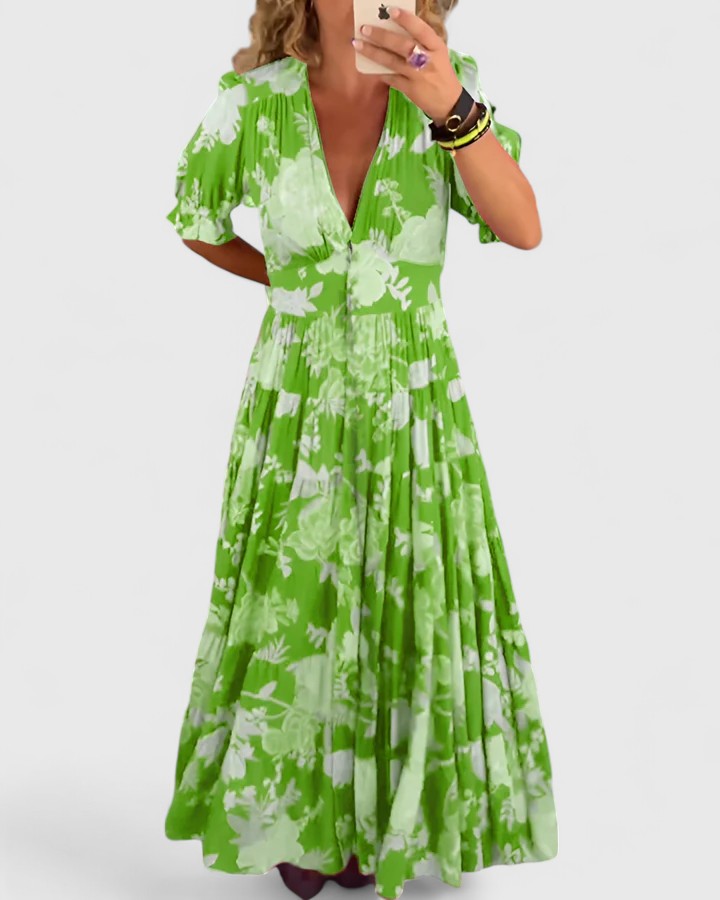Cameryn - Elegantes Blumenkleid mit V-Ausschnitt