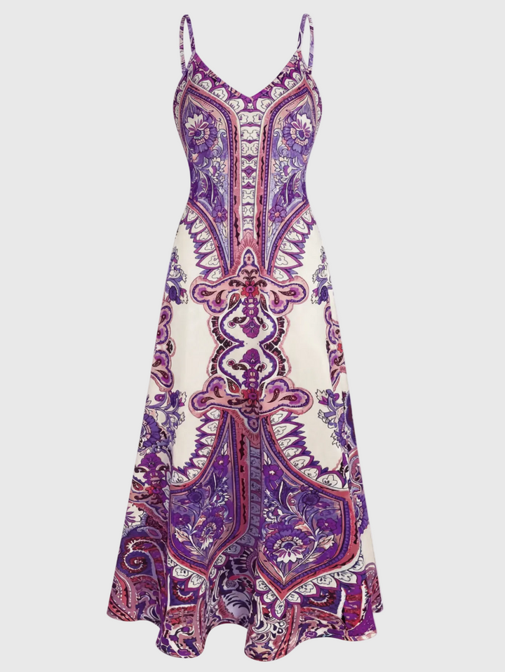 Skye - Boho Blumenmuster Ärmelloses Kleid