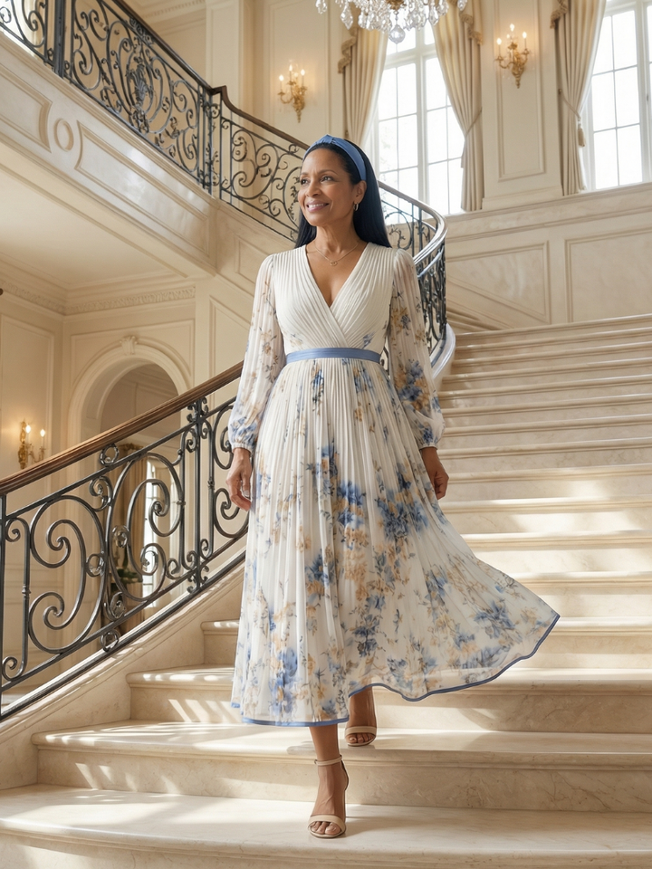 Rielle - Faltenwurf Midi Kleid