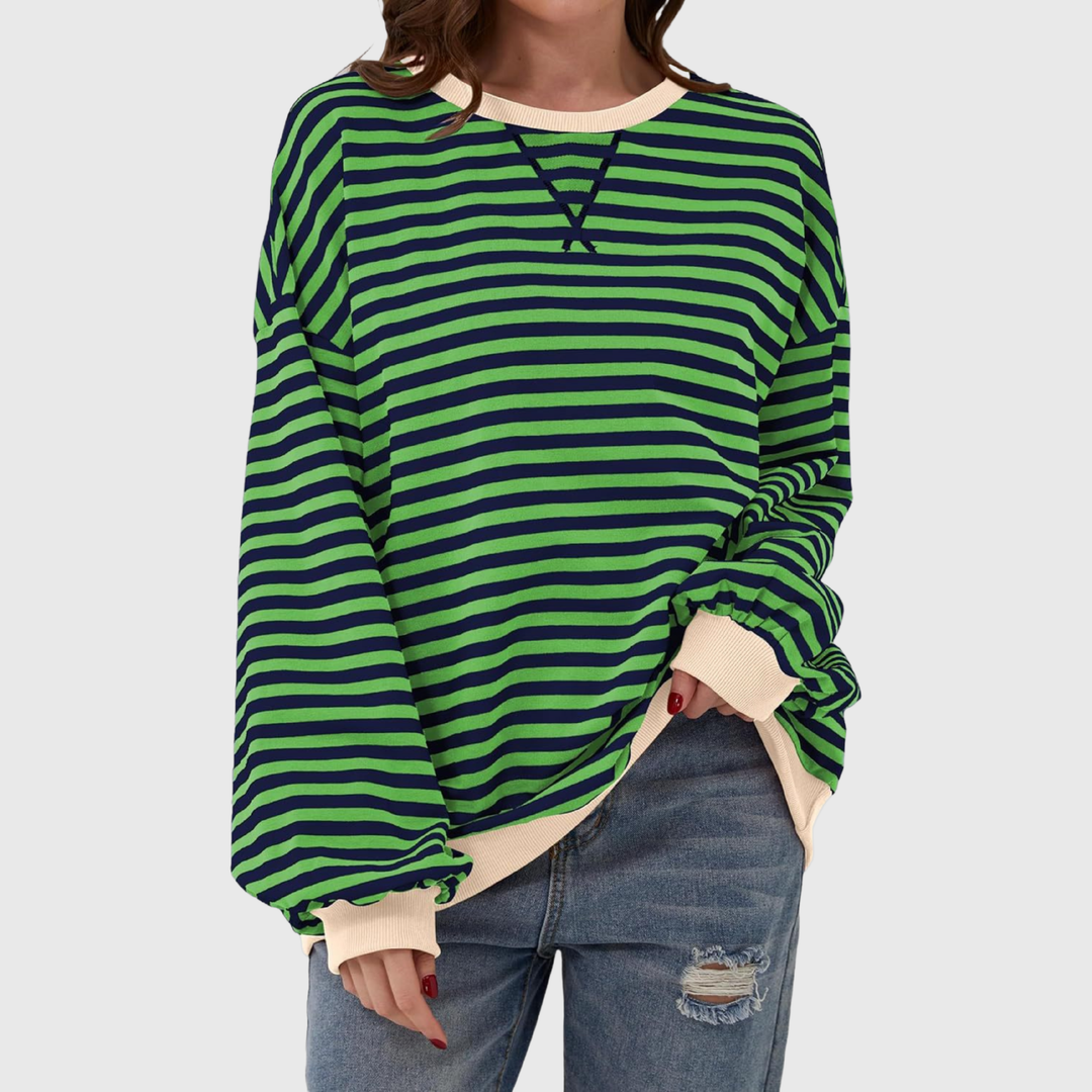 Martha - Übergrosses gestreiftes Sweatshirt in entspannter Passform