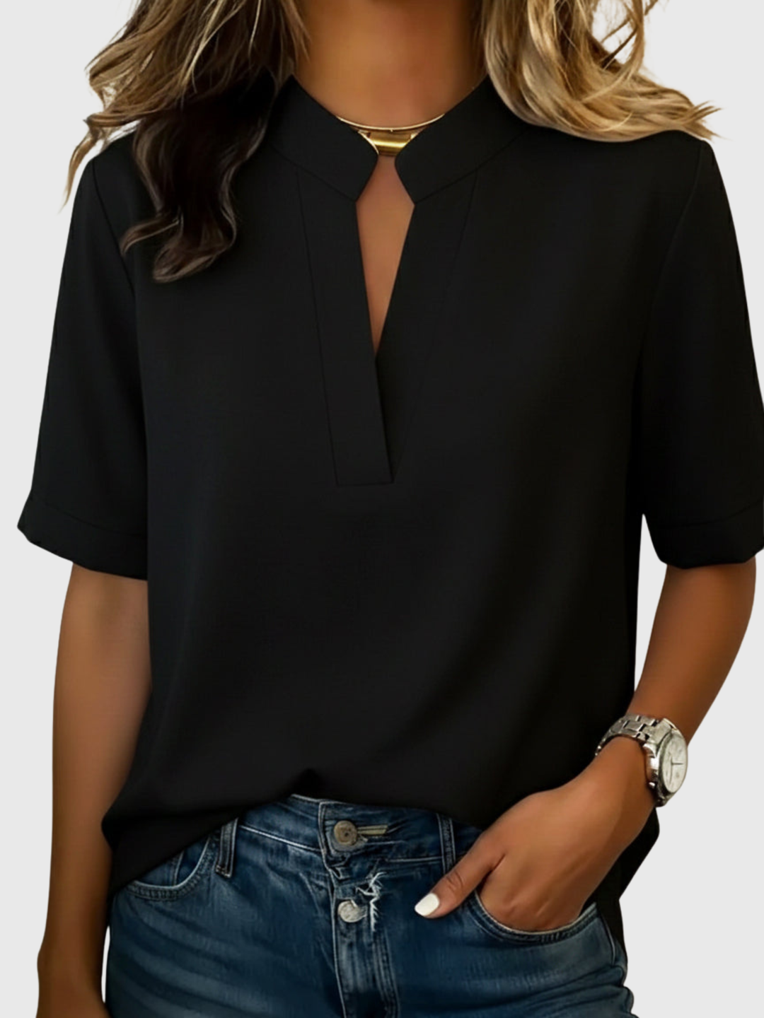 Loise - Elegante Bluse mit Raffiniertem Kragen