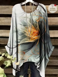 Amara - Vintage Bohemian Floral Print Damen T-Shirt