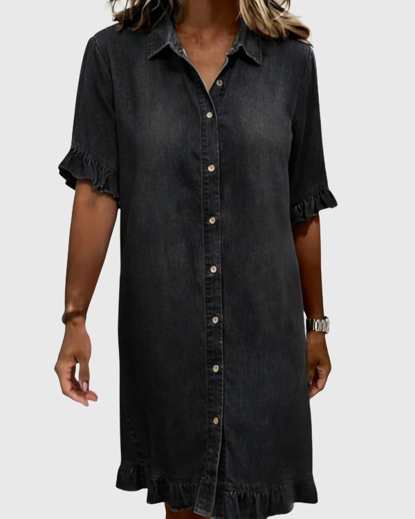 Zandrea - Bequemes Denim-Kleid mit schmeichelhaftem Schnitt