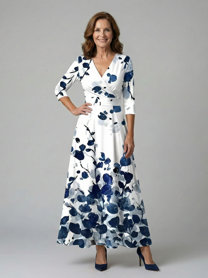 Celine - Midi-Kleid mit Wickelkragen
