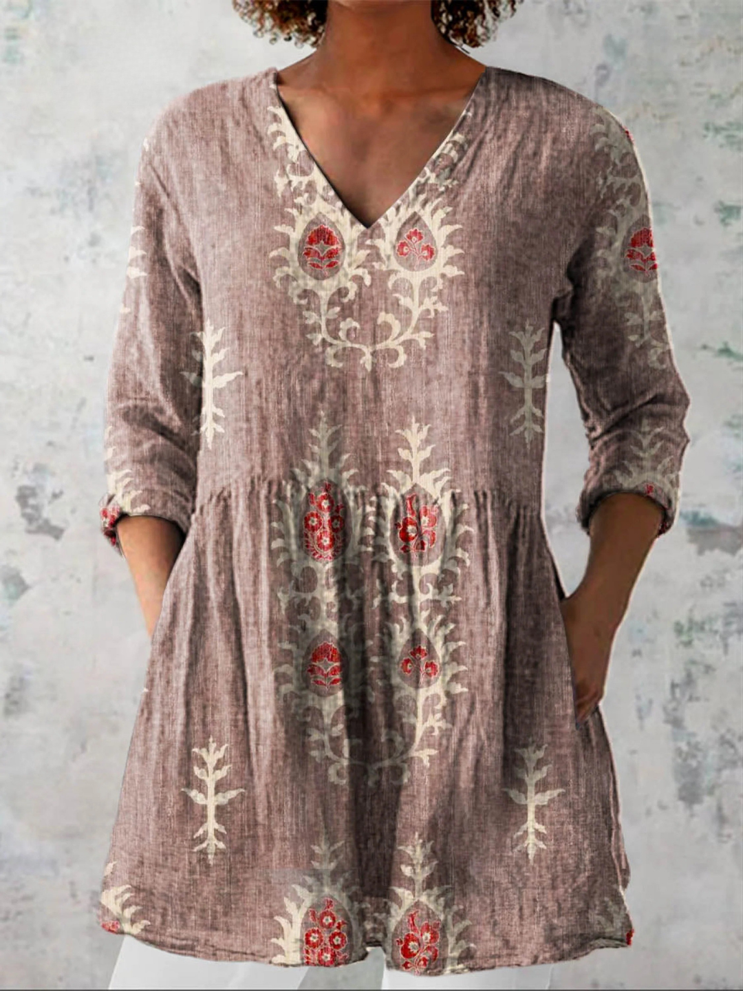 Maeve - Langarmshirt mit V-Ausschnitt