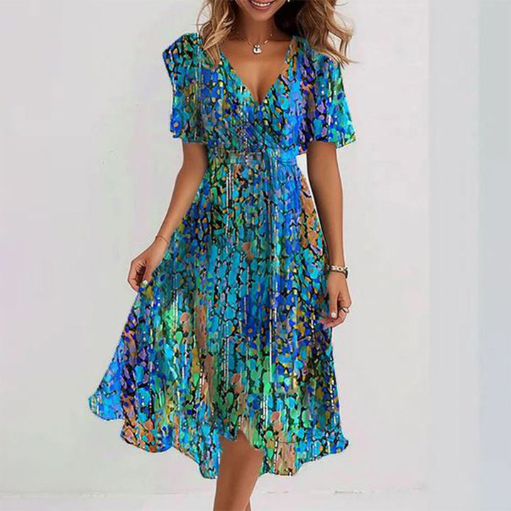 Sapphire - Luftiges Blau Midi-Kleid