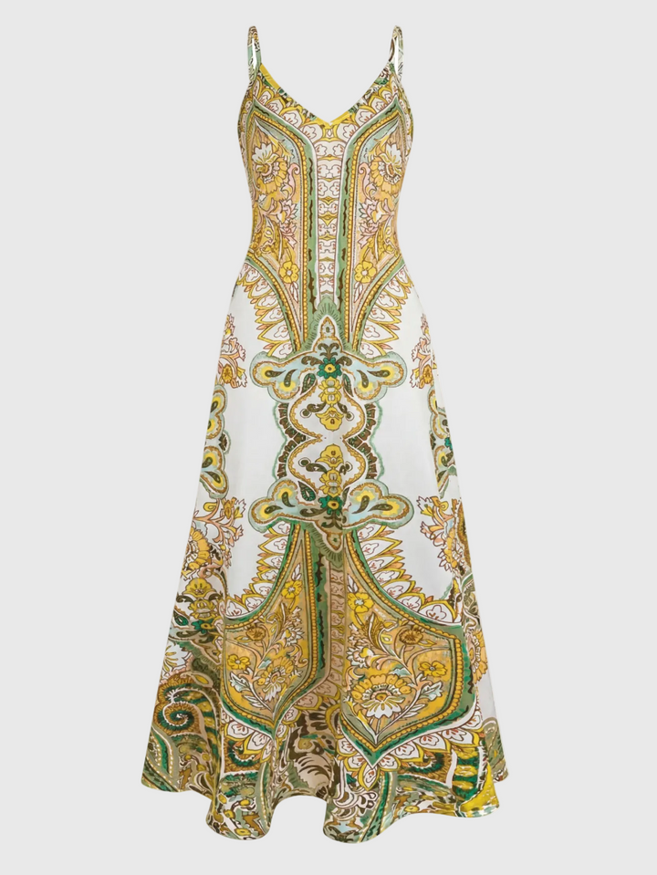 Skye - Boho Blumenmuster Ärmelloses Kleid