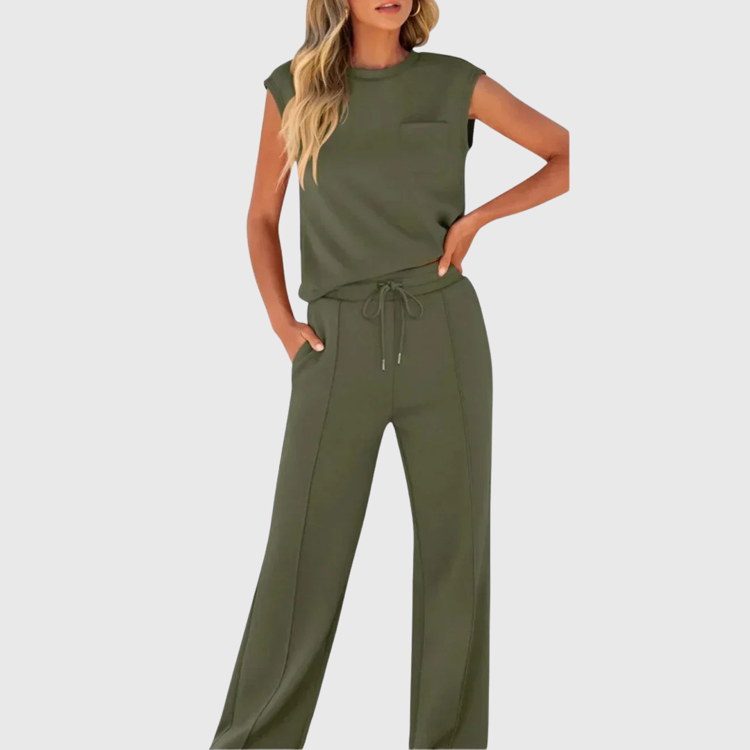 Lolly - Weiches schwarzes Lounge-Set, entspannte Passform, zweiteilig