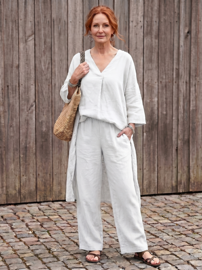 Onyx - Weites Tunika-Oberteil mit weitem Hosen-Set