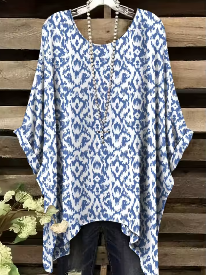 Kelly - Vintage Bohemian Floral Print Damen T-Shirt