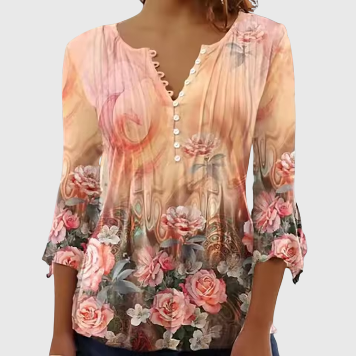 Adelle - Leichte Bluse mit floralen Details