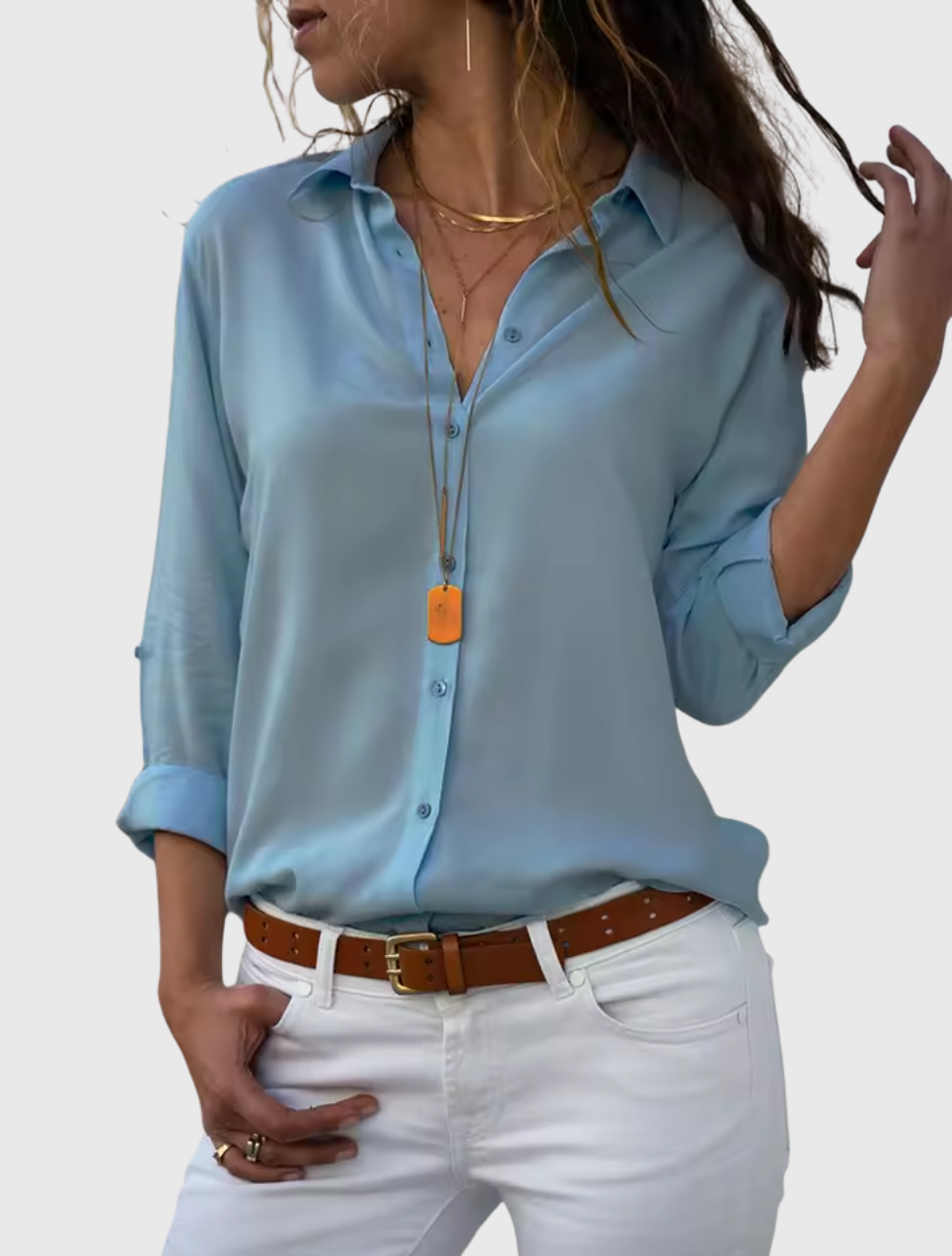 Gwen - Elegante Chiffonbluse mit langen Ärmeln