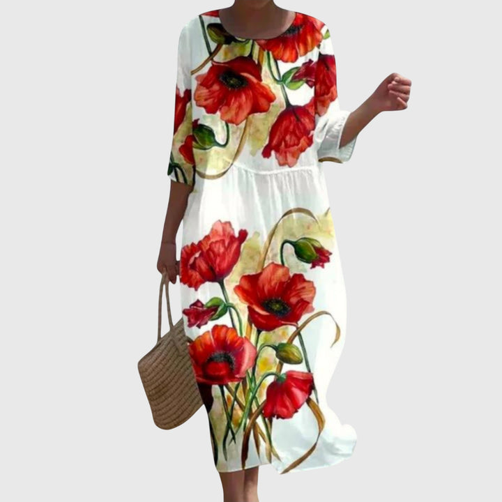 Desiree - Stilvolles Blumen-Maxikleid