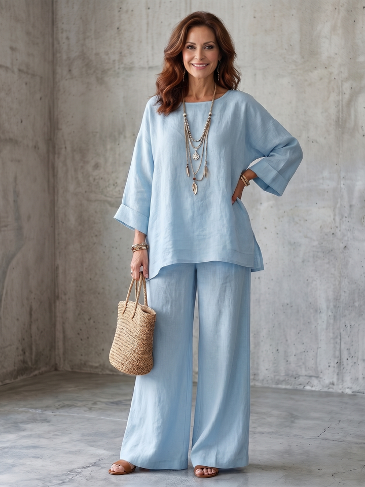 Prue - Oversized Tunika mit weitem Hosen-Set
