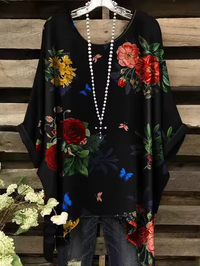 Althea - Vintage Bohemian Blumenmuster Damen T-Shirt