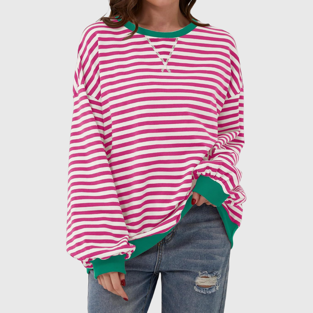 Martha - Übergrosses gestreiftes Sweatshirt in entspannter Passform