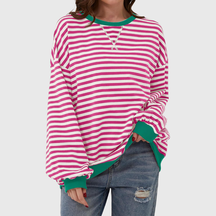 Martha - Übergrosses gestreiftes Sweatshirt in entspannter Passform