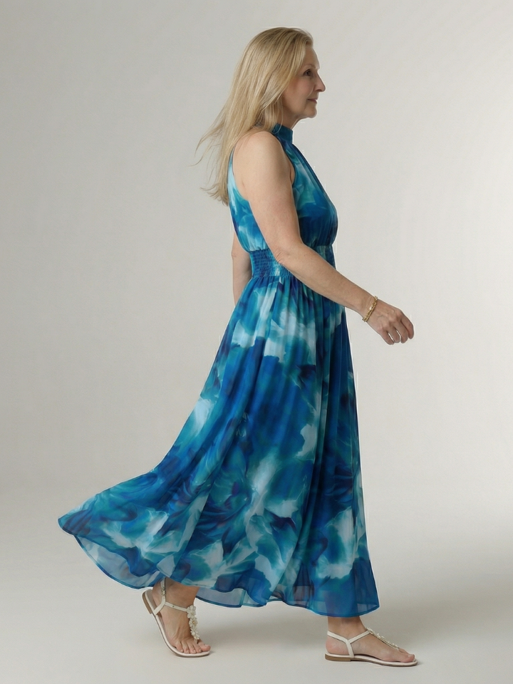 Sylin - Gathered Halter Midi Kleid