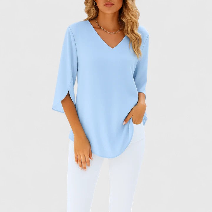 Ainsley - Elegante V-Ausschnitt-Bluse