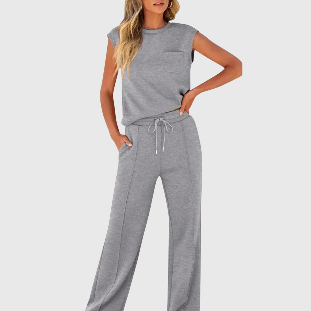Lolly - Weiches schwarzes Lounge-Set, entspannte Passform, zweiteilig