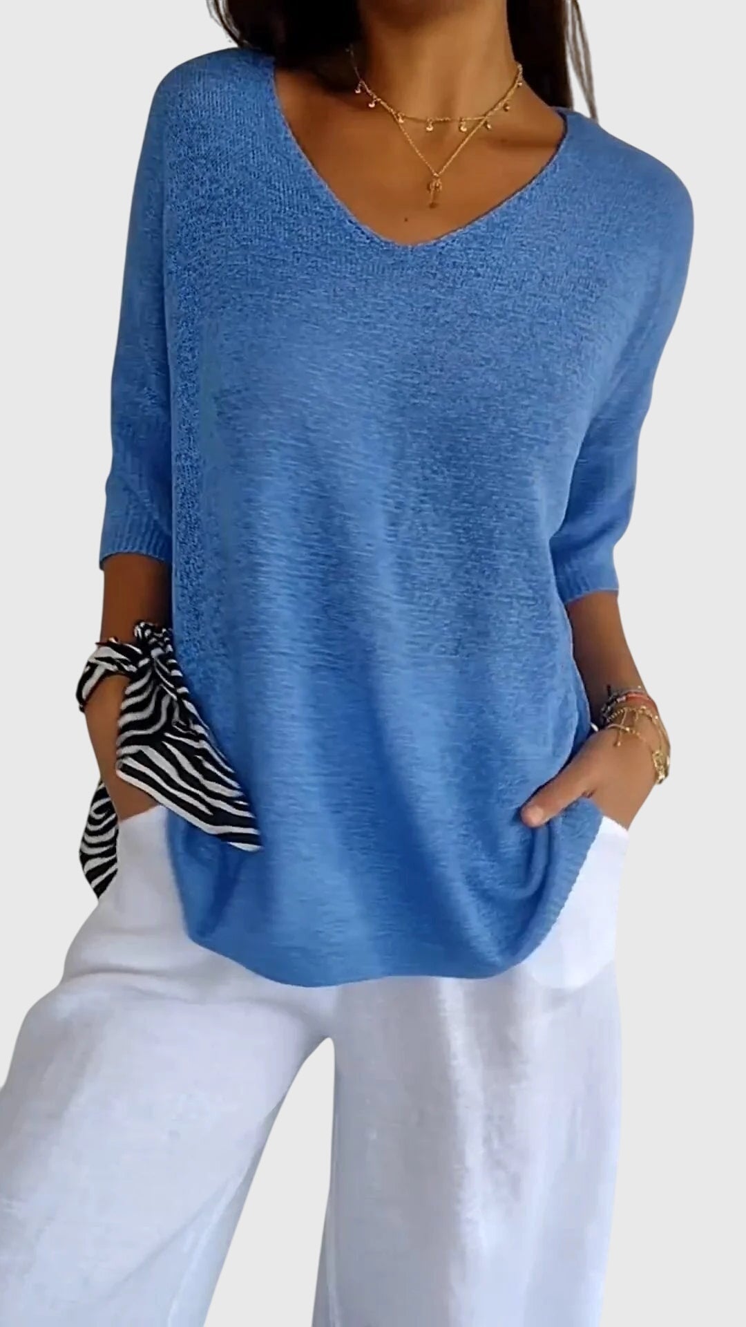 Myrial - Elegantes V-Ausschnitt-Top