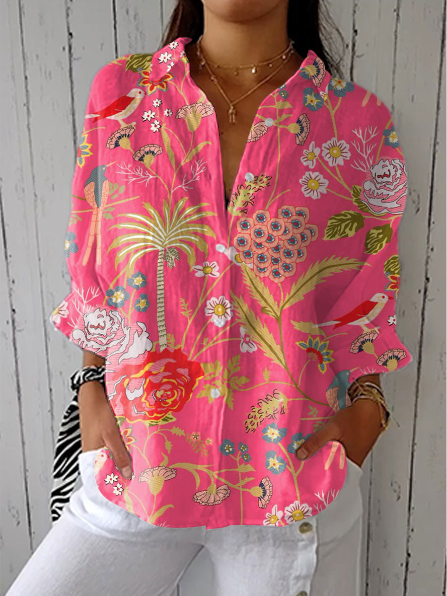 Allyson - Tropische Blumenbluse