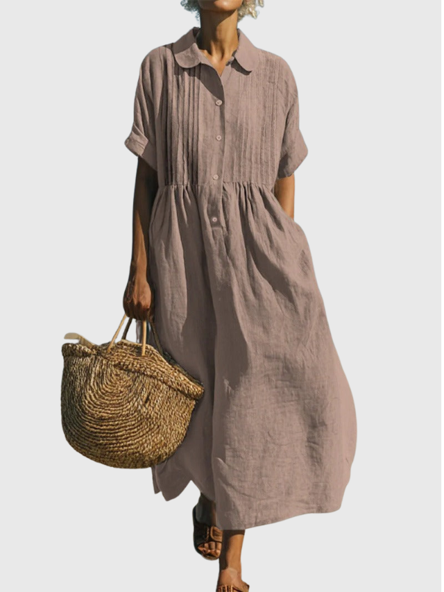 Joannah - Baumwoll-Knopfhemdkleid