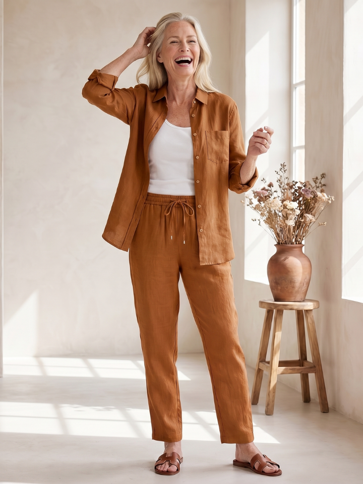 Noor - Langarmshirt mit tapered Pants Set